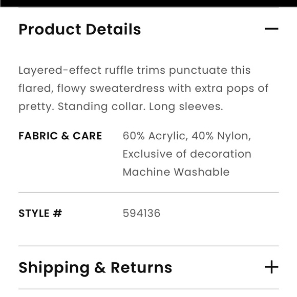 LOFT NWT Dotted Ruffle Trim Sweater Dress - Picture 4 of 4